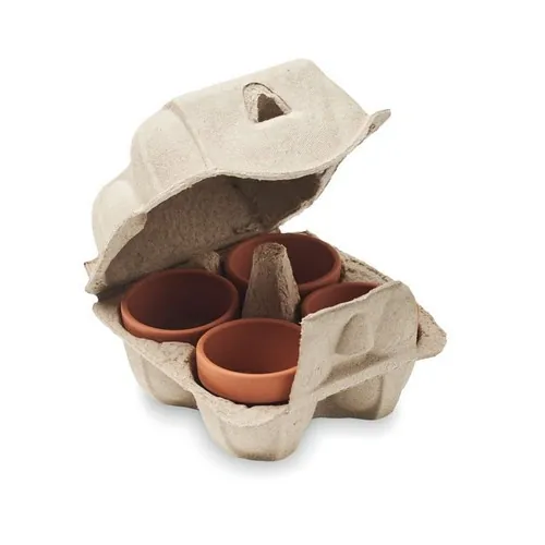 Kit de macetas de barro con semillas de berros ref MO6886 - Side Beig