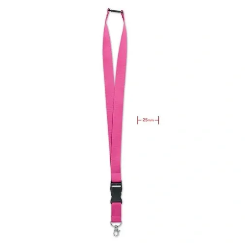 Lanyard con mosquetón y hebilla desmontable ref MO9661 - Front Fucsia