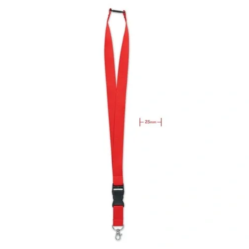 Lanyard con mosquetón y hebilla desmontable ref MO9661 - Front Rojo
