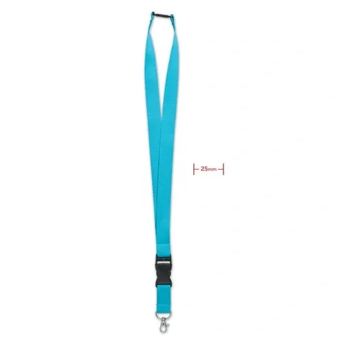 Lanyard con mosquetón y hebilla desmontable ref MO9661 - Front Turquesa