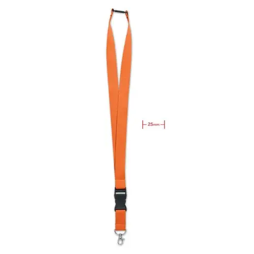 Lanyard con mosquetón y hebilla desmontable ref MO9661 - Naranja