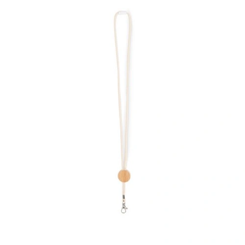 Lanyard de algodón con detalle de bambú y mosquetón ref MO6830