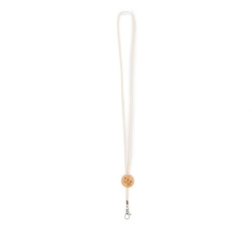 Lanyard de algodón con detalle de bambú y mosquetón ref MO6830