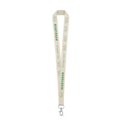 Lanyard de algodón con mosquetón de metal ref 94411 - Natural Claro 02