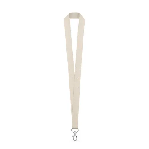 Lanyard de algodón con mosquetón de metal ref 94411 - Natural Claro