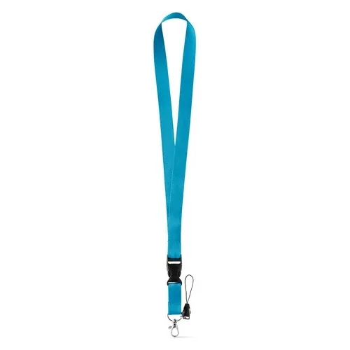 Lanyard de poliéster con soporte para teléfono ref 94401 - Azul Claro 01