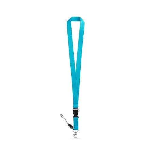Lanyard de poliéster con soporte para teléfono ref 94401 - Azul Claro