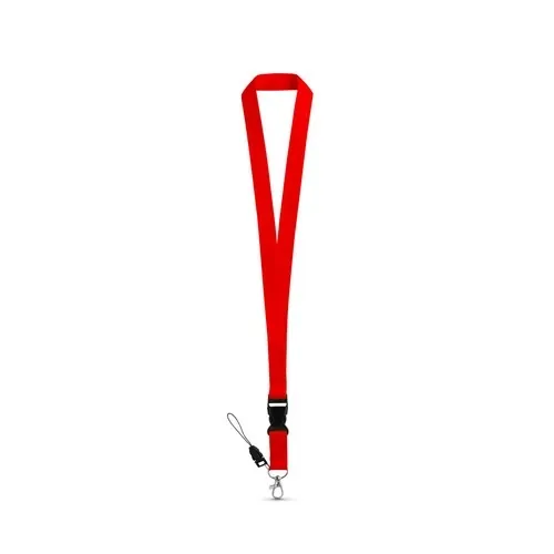 Lanyard de poliéster con soporte para teléfono ref 94401 - Rojo