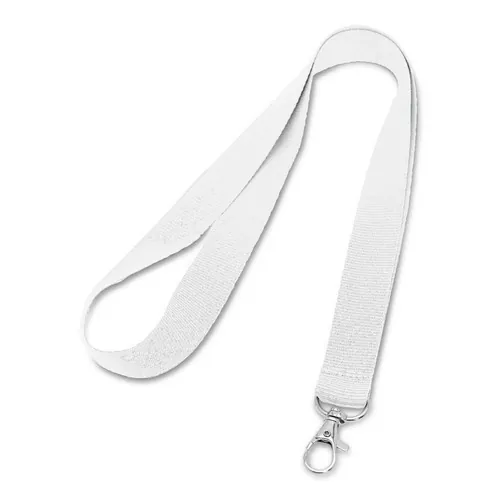 Lanyard de poliéster resistente y duradero ref 94405 - Blanco