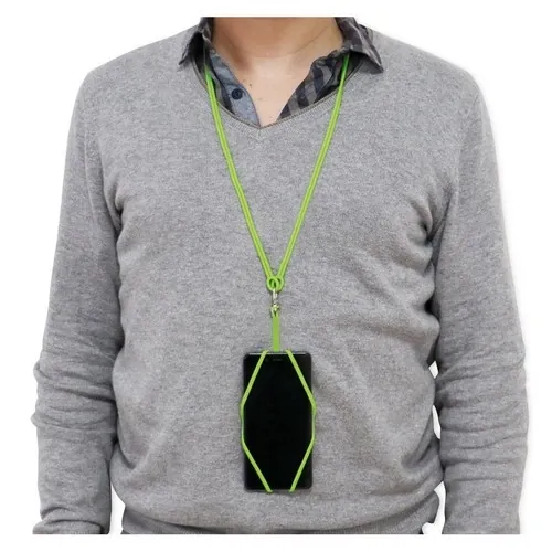 Lanyard de silicona con tarjetero y soporte para smartphone ref 94446 - Verde Claro 03