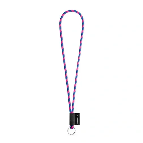 Lanyard personalizado en poliamida con etiqueta sublimada ref 75093 - Rosa Hexachrome