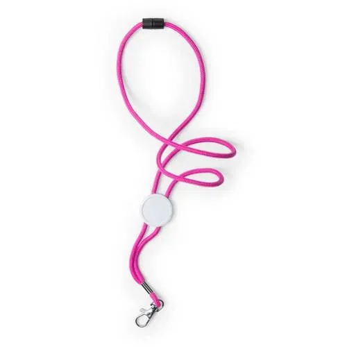 Lanyard de poliéster con cierre de seguridad ref 5047 - Fucsia