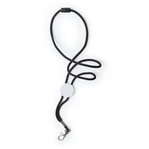 Lanyard de poliéster con cierre de seguridad ref 5047 - Negro