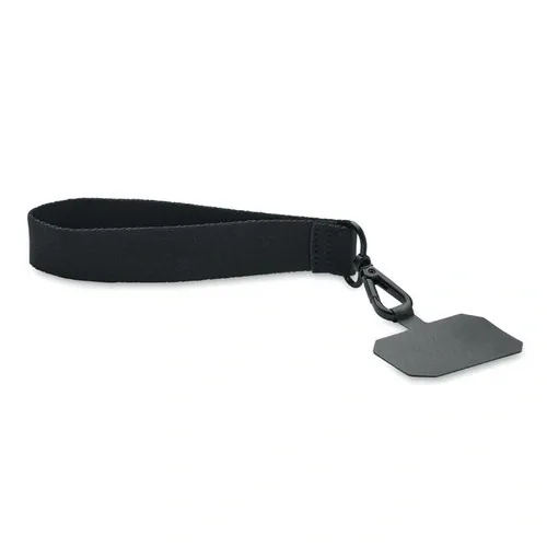 Lanyard muñequera para teléfono con hebilla de seguridad ref MO2122 - Front Negro