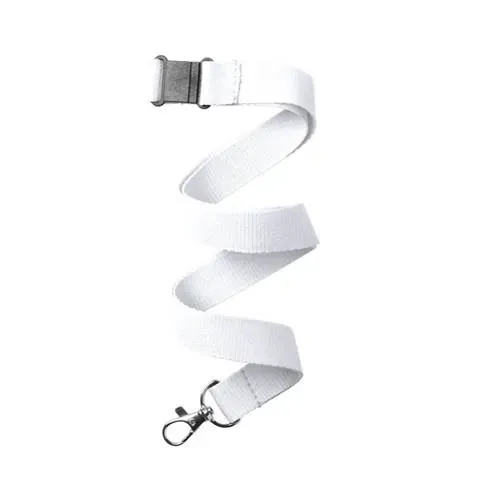 Lanyard de poliéster con cierre de seguridad ref 6102 - Blanco