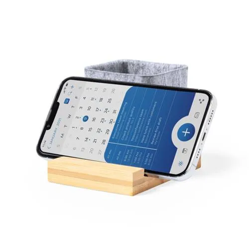 Lapicero Nature con soporte para smartphone en bambú ref 1877