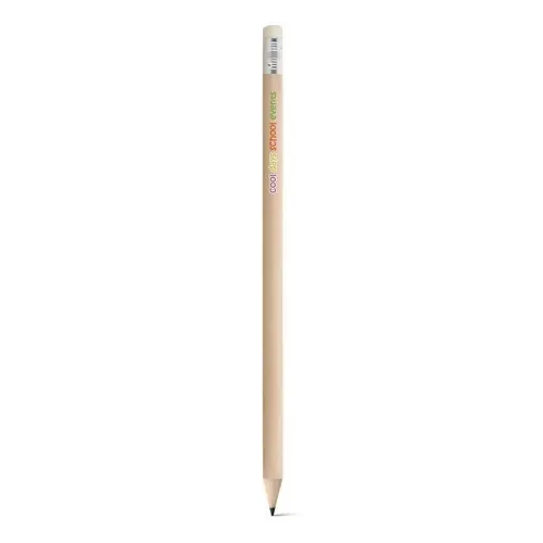 Lápiz de madera con goma y grafito afilado ref 91716 - Natural Claro