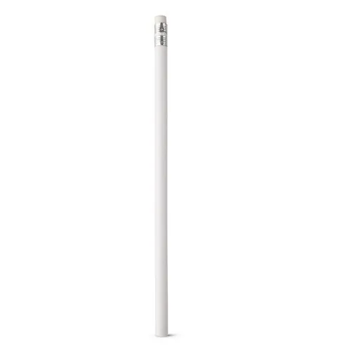 Lápiz de madera y grafito con goma sin afilar ref 91736 - Blanco