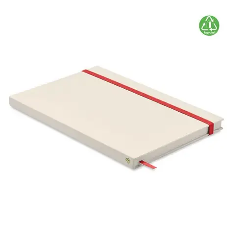 Libreta A5 reciclada con tapa rígida y 160 páginas ref MO6743 - Rojo
