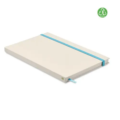 Libreta A5 reciclada con tapa rígida y 160 páginas ref MO6743 - Turquesa
