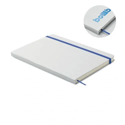 Libreta A5 reciclada con tapa dura y marcapáginas ref MO2578 - Azul