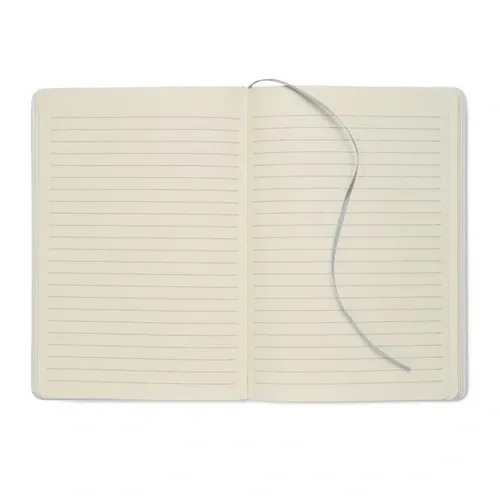 Libreta A5 reciclada con tapa dura y marcapáginas ref MO2578 - Plata Top