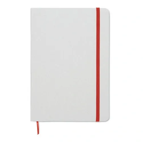 Libreta A5 reciclada con tapa dura y marcapáginas ref MO2578 - Rojo Side
