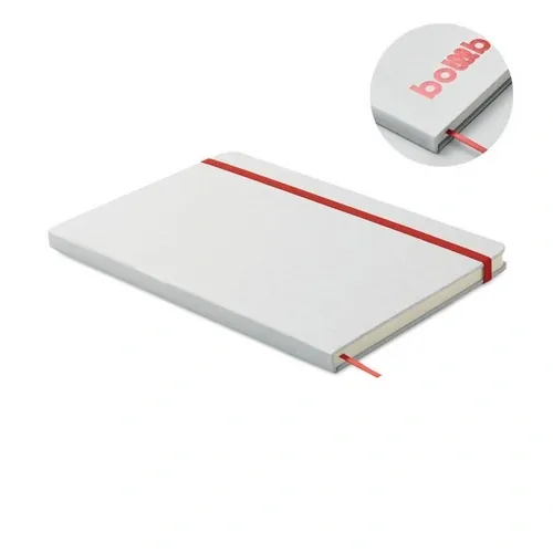 Libreta A5 reciclada con tapa dura y marcapáginas ref MO2578 - Rojo