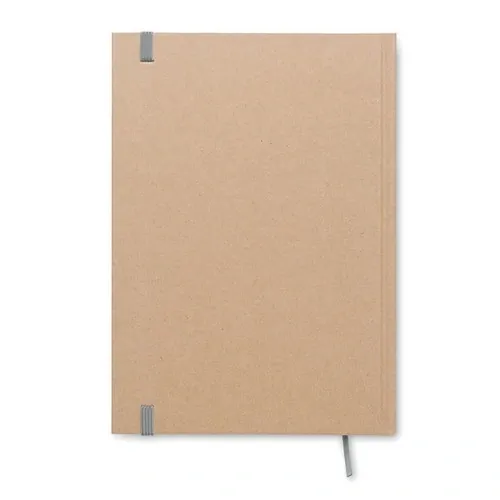 Libreta A5 tapa rígida reciclada con marcapáginas ref MO6640 - Back Gris
