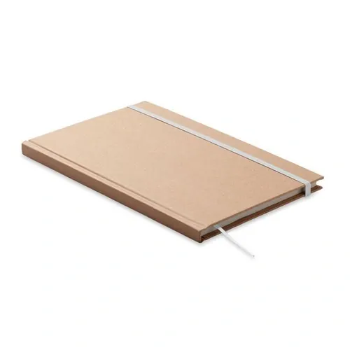 Libreta A5 tapa rígida reciclada con marcapáginas ref MO6640 - Blanco