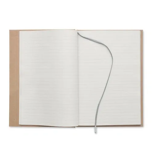 Libreta A5 tapa rígida reciclada con marcapáginas ref MO6640 - Open Gris