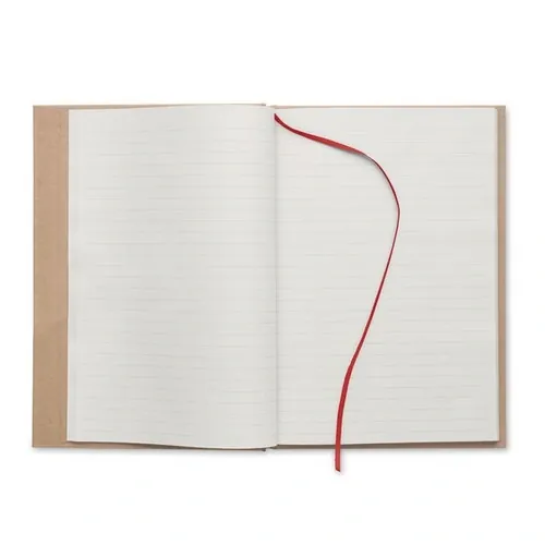 Libreta A5 tapa rígida reciclada con marcapáginas ref MO6640 - Open Rojo