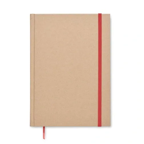 Libreta A5 tapa rígida reciclada con marcapáginas ref MO6640 - Side Rojo