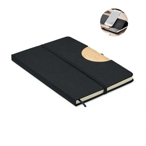 Libreta A5 tapa dura RPET con soporte para smartphone ref MO6576