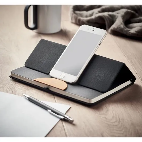 Libreta A5 tapa dura RPET con soporte para smartphone ref MO6576