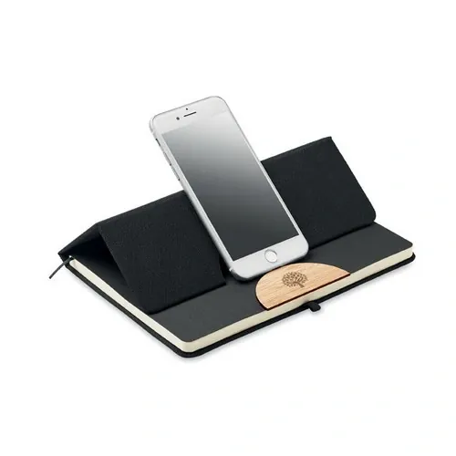 Libreta A5 tapa dura RPET con soporte para smartphone ref MO6576