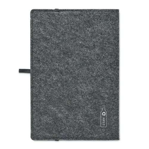 Libreta A5 con cubierta de fieltro reciclado ref MO2093 - Back Gris Piedra