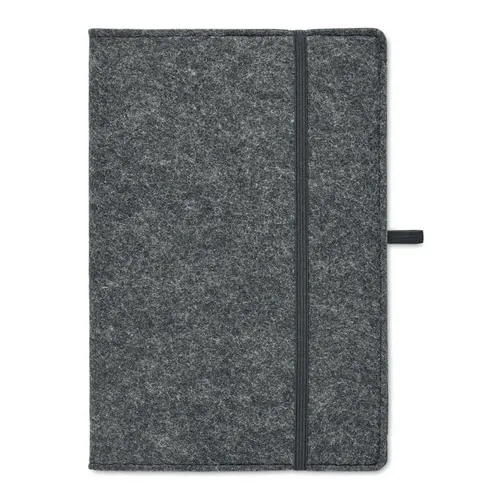 Libreta A5 con cubierta de fieltro reciclado ref MO2093 - Side Gris Piedra