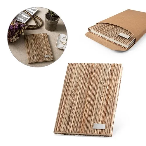 Libreta A5 tapa dura personalizable en fibra de paja ref 93275 - 00