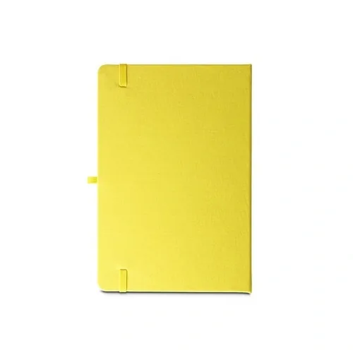 Libreta A5 tapa rígida reciclada con 160 páginas rayadas ref 93297 - Amarillo Back
