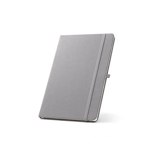 Libreta A5 tapa rígida reciclada con 160 páginas rayadas ref 93297 - Gris