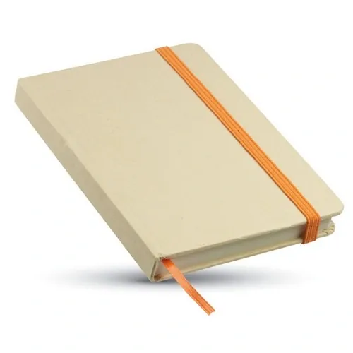 Libreta A6 reciclada con 96 hojas y marca páginas ref MO7431 - Back Naranja
