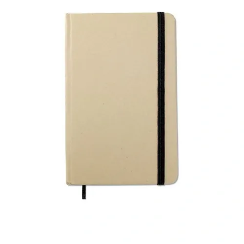 Libreta A6 reciclada con 96 hojas y marca páginas ref MO7431 - Front Negro
