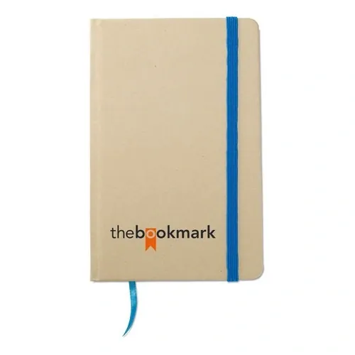 Libreta A6 reciclada con 96 hojas y marca páginas ref MO7431 - Printed Azul