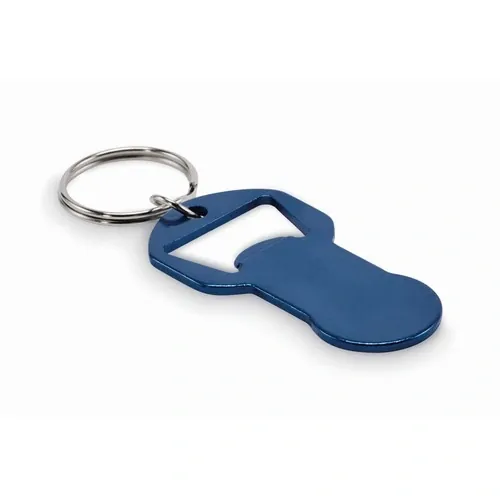 Llavero abrebotellas clave personalizable y ecológico ref MO2793 - Front Azul