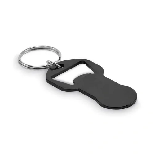 Llavero abrebotellas clave personalizable y ecológico ref MO2793 - Negro