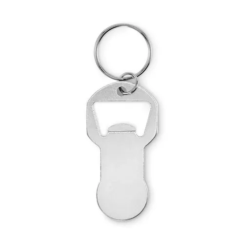 Llavero abrebotellas clave personalizable y ecológico ref MO2793 - Plata Back