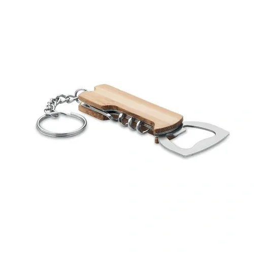 Llavero multi herramienta 3 en 1 con funda de bambú ref MO2212 - 1 Madera