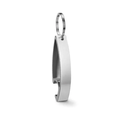 Llavero abridor de aluminio brillante ref MO8664 - Front Plata