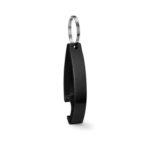 Llavero abridor de aluminio brillante ref MO8664 - Negro